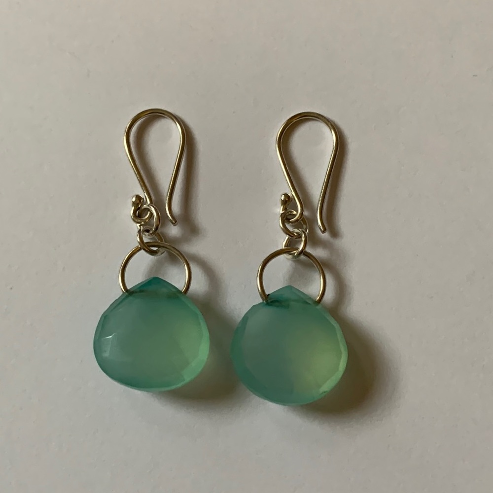 Sterling silver agate dangle earrings